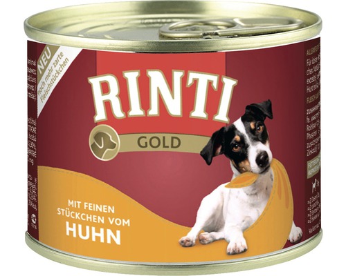 Nourriture pour chiens humide RINTI Gold poulet 185 g