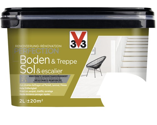 Rénovation V33 Perfection sols et escaliers blanc 2 l Peinture pour sols et escaliers en seau