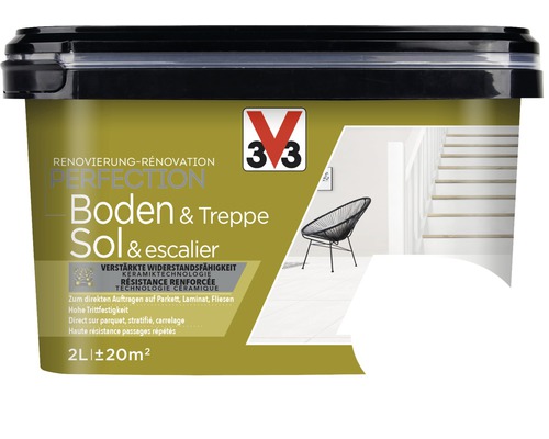 Renovierung V33 Perfection Boden und Treppe weiss 2 l