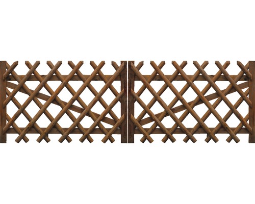 Portail double, clôture croisée 300x79 cm, traitée en autoclave par imprégnation