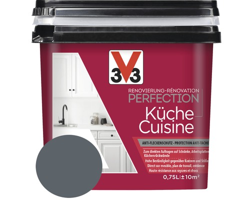 Renovierung V33 Perfection Küche rauchschwarz 750 ml Eimer Küchenfarbe für Renovierung