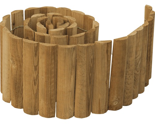 Bordure de jardin en bois, enroulée