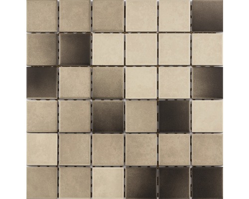 Mosaïque en céramique pour la douche R10B crème/marron vitrifié 30x30 cm