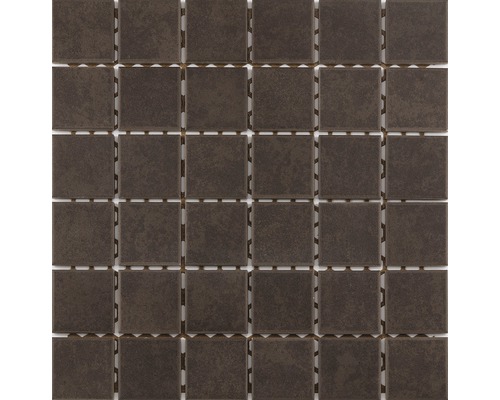 Mosaïque en céramique pour la douche R10B marron émaillé 30x30 cm Mosaïque avec petits carreaux carrés