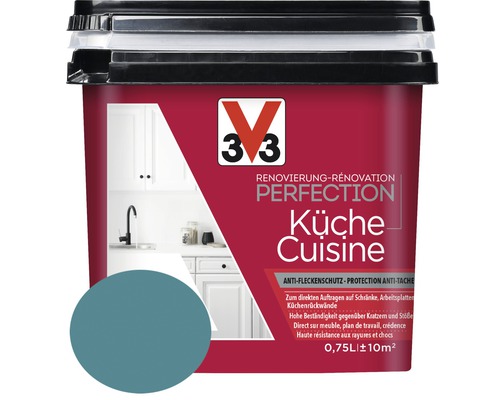 Renovierung V33 Perfection Küche lagunenblau 750 ml V33 Perfection Küchenfarbe im Eimer