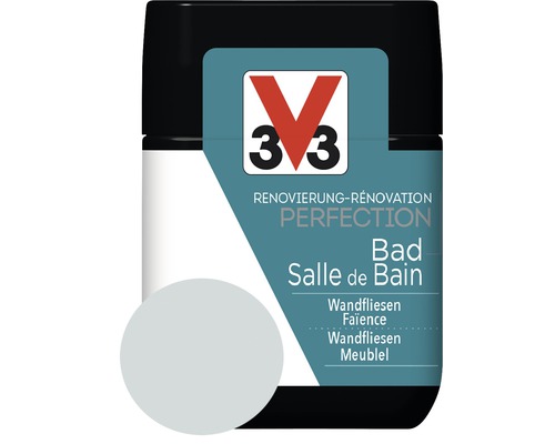 Rénovation Perfection salle de bains gris 75 ml V33 Peinture pour salle de bains pour la rénovation des carreaux muraux et des meubles