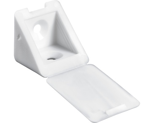 Raccord d'angle universel, blanc 23x23x24 mm, 20 unités Equerre d''angle en plastique avec couvercle pour meubles