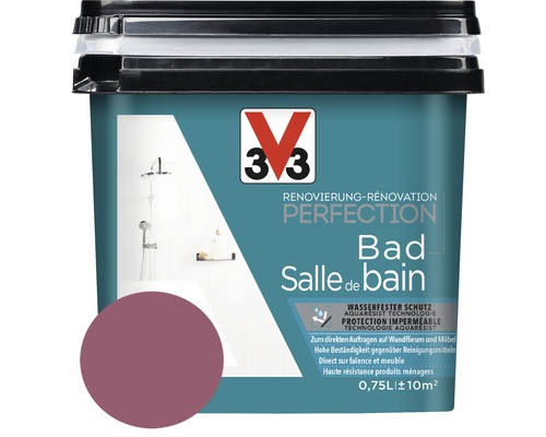 Rénovation Perfection salle de bains pourpre 750 ml V33 Peinture de rénovation Perfection Salle de bain seau de peinture
