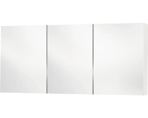 Armoire de toilette Differnz Somero lxhxp 120x66x13 cm blanc haute brillance Armoire de toilette blanche à trois portes pour salle de bain