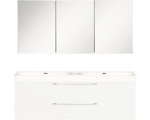 Badmöbel-Set Somero hochglanz weiss 120x57 cm inkl. Spiegelschrank