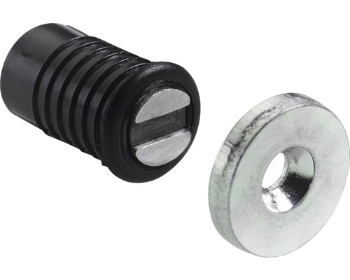 Magnetschnäpper zum Einbohren schwarz 8x14 mm, 10 Stück Türfeststeller mit Gegenstück