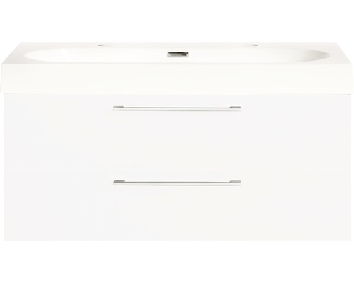 Ensemble de meubles de salle de bains Somero haute brillance blanc 100x57 cm
