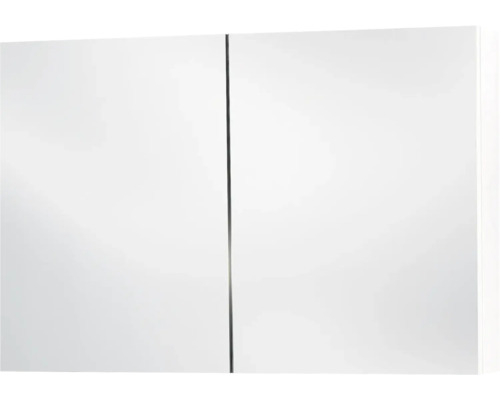 Armoire de toilette Differnz Somero lxhxp 100x66x13 cm blanc haute brillance Armoire de toilette blanche avec deux portes