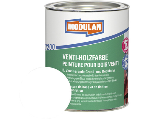 MODULAN 7200 Venti-Holzfarbe weiss 750 ml Dose Ventilations-Holzfarbe von Modulan