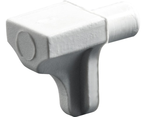 Bodenträger mit Zapfen, weiss 5 mm, 200 Stück Einzelner, weisser Fachbodenträger aus Kunststoff