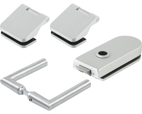 Ensemble de ferrures pour porte en verre avec béquille