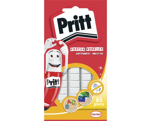 Pritt On&Off Points adhésifs Poster Buddies 65 pièces Paquet de 65 pièces de Pritt Poster Buddies pour fixer des affiches