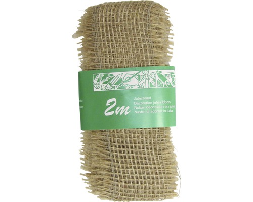 Bande de jute déco 200 x 6 cm nature