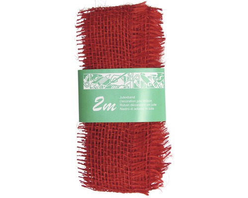 Bande de jute déco 200 x 6 cm rouge