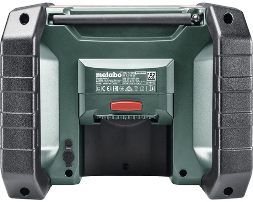 Vue arrière de la radio de chantier Metabo R 12-18 BT