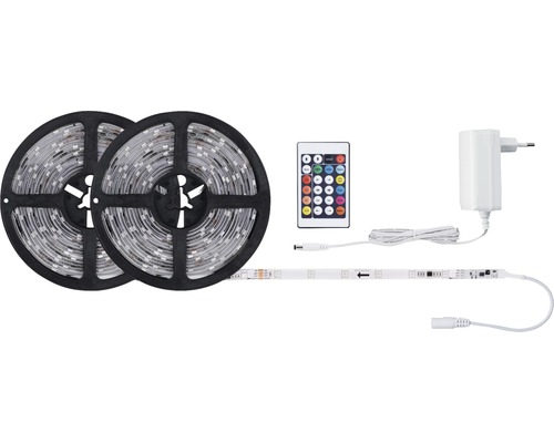 LED-Streifen mit Fernbedienung und Netzteil auf Spulen