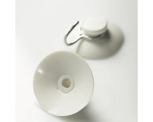 Deux ventouses avec crochets pour fixation sur surfaces lisses