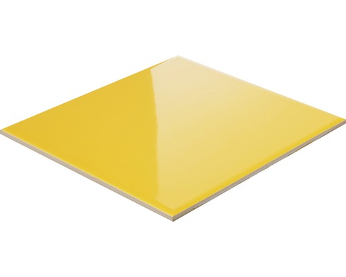 Gelbe quadratische Keramikfliese