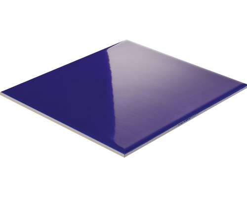 Carreau carré bleu brillant.