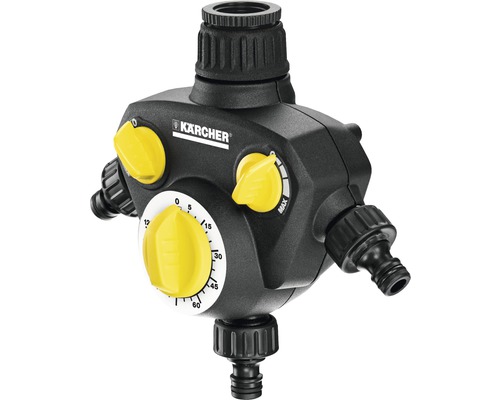 Distributeur Kärcher pour l''arrosage de jardin avec quatre raccords et horloge