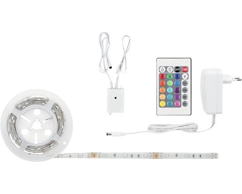 Kit de bande prêt à l'emploi SimpLED RVB 1,5 m 12W 152 lm changement de couleur RVB + télécommande 45 LED revêtu 12V