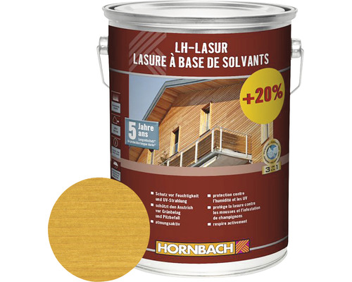 Lasure HORNBACH LH chêne 6 L, + 20% gratis