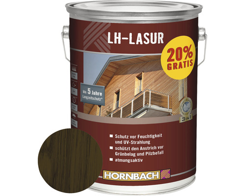 Lasure HORNBACH LH palissandre 6 L, + 20% gratis
