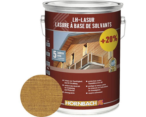 Lasure HORNBACH LH noyer 6 L, + 20% gratis