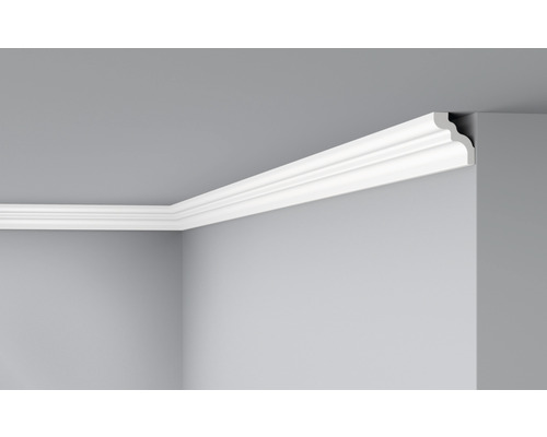 Profipack Deckenleiste D13, 6 x 2 m, 45 x 50 mm Deckenleiste aus Styropor im Raumwinkel