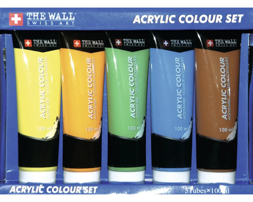 Ensemble de 5 tubes de peintures acryliques 100 ml