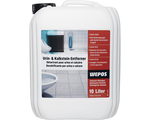 Wepos Nettoyant pour pierre d'urinoir et grès 10 L Bidon de détartrant urine et calcaire d''une capacité de 10 litres