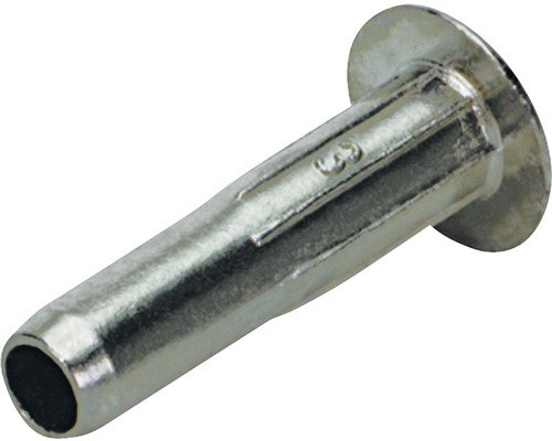 Douille pour vis d'assemblage M4 28 - 38 mm nickelée, 50 pièces Cheville à expansion en métal