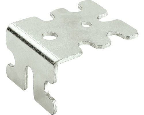 Eurowinkel System 32 stahl-chromatiert, 20 Stück Metallwinkel mit mehreren Aussparungen und zwei Löchern