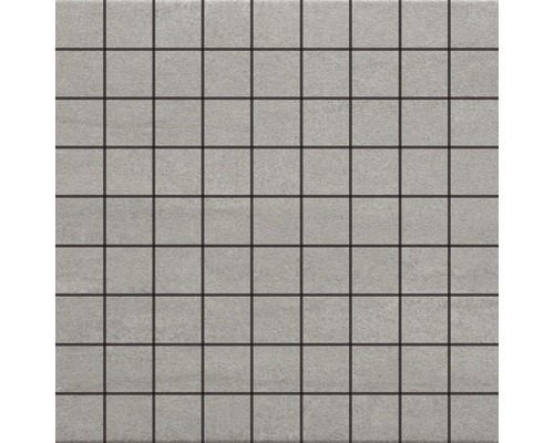 Mosaïque en grès cérame fin Malaga silver 30x30 cm Mosaïque grise pour mur et sol
