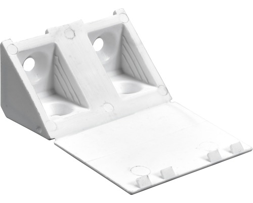 Raccord d'angle universel, blanc 20x20x43 mm, 20 unités Raccord d''angle en plastique avec ouverture