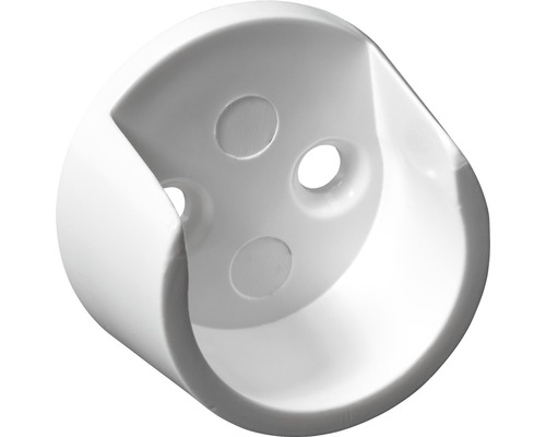 Support pour barre de penderie Ø 20 mm plastique blanc, 50 pièces
