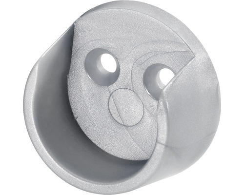 Support pour barre de penderie Ø 20 mm plastique gris, 50 pièces