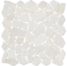 Polygonales Marmor-Natursteinmosaik Bianco Carrara 30,5x30,5 cm-thumb-0