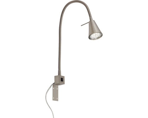 Lampe de chevet LED 4W 400 lm 3000 K avec bras flexible h 40 cm mat/nickel