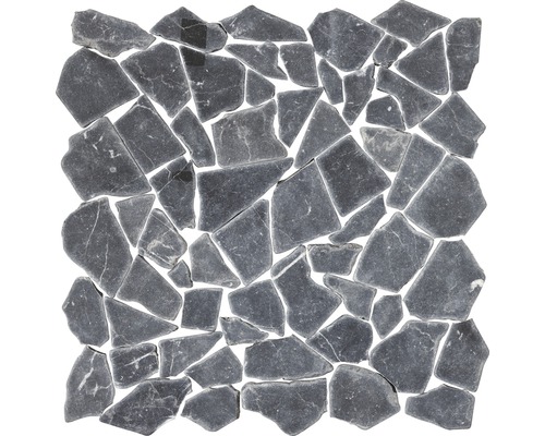 Polygonales Marmor-Natursteinmosaik Nero Marquinia 30,5x30,5 cm