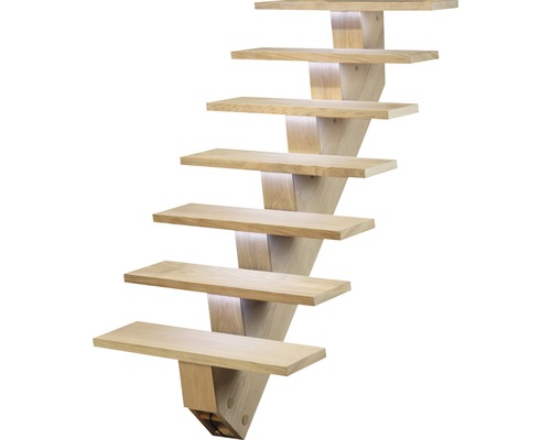 Holztreppe mit freitragenden Stufen