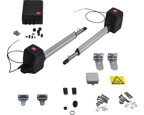 Komponenten für einen Torantrieb inklusive Montagezubehör