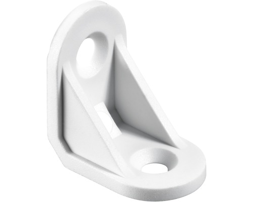 Kunststoffwinkel, weiss 24x24x15 mm, 100 Stück Weisser Winkelverbinder mit zwei Löchern zur Befestigung