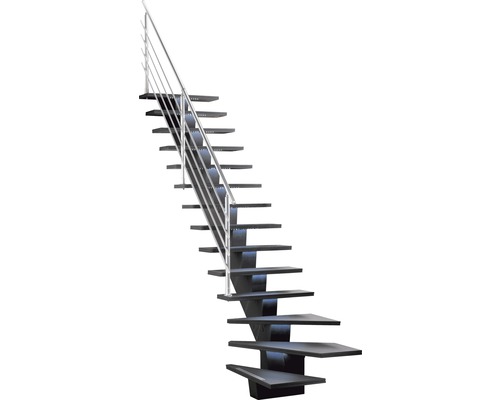 Escalier autoportant avec rampe métallique