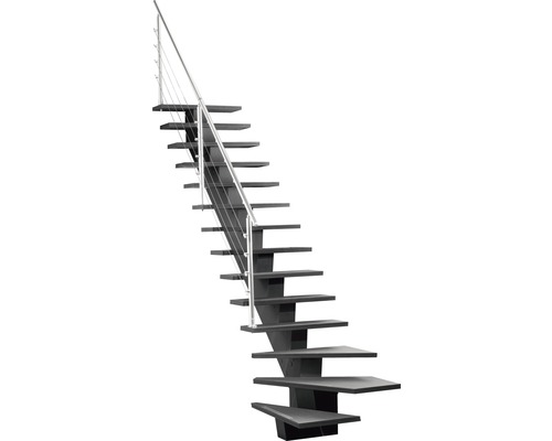 Escalier autoportant avec rampe métallique pour l''intérieur